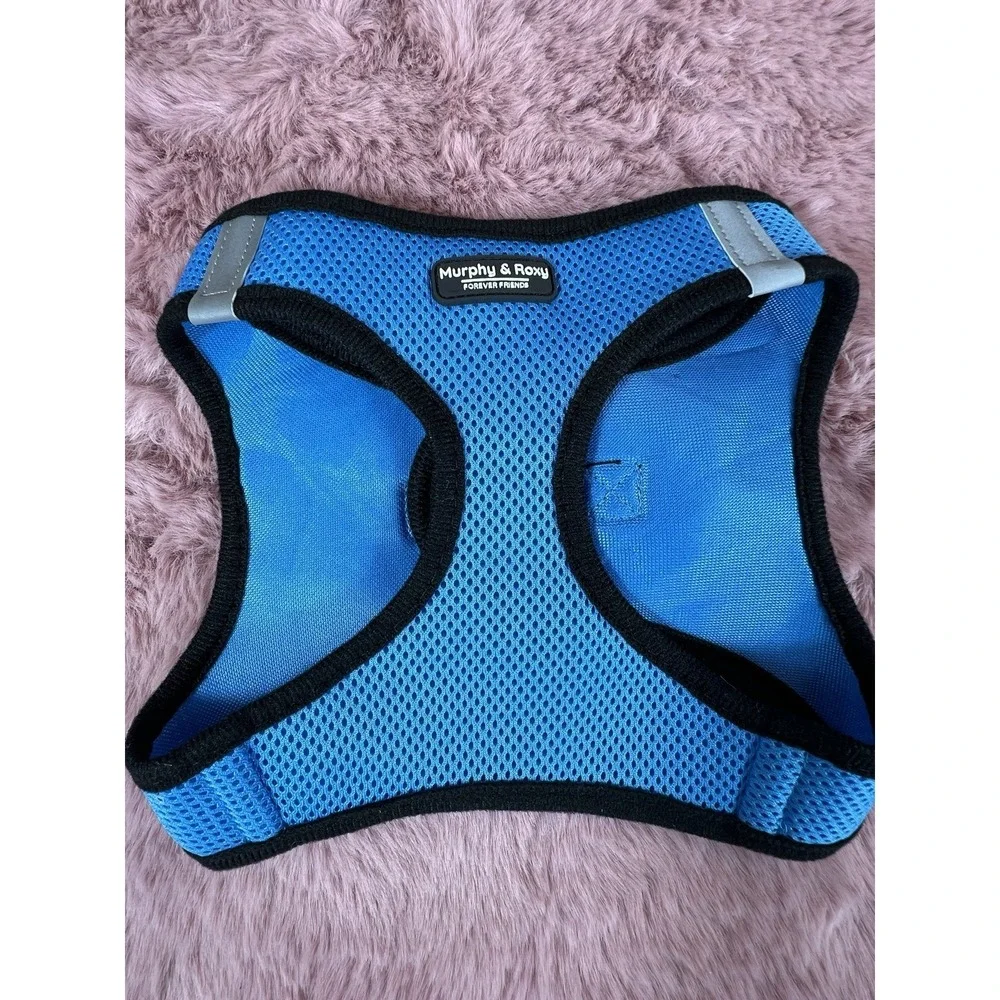 Dog Harness, Blue Mesh, Size LARGE WITH BLACK